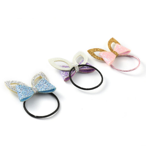 Baby Girls Shiny Ear & Bow Tie Hair Clips Barrettes for kids (6 Pieces) - OneDor