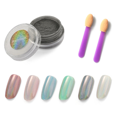 Rainbow Chrome Shinning Laser Holographic Manicure Pigment Nail Powder - OneDor