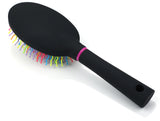 Rainbow S-Curve Ball tipped Bristles Air Volume Hair Brush with Flexible Cushion Base