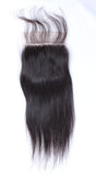 Virgin Brazilian Afro Human Hair Bleached Knots Lace Closure Natural Black 4" x 4"