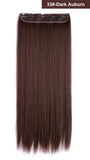 24" Straight 3/4 Full Head Synthetic Hair Extensions Clip on Hairpieces 5 Clips