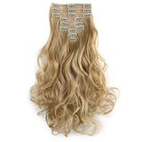 20" Curly Full Head 9 Hair-Pieces Kanekalon Futura Heat Resistance Clip in Hair Extension