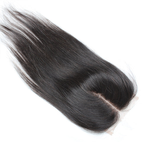 Virgin Brazilian Afro Human Hair Bleached Knots Lace Closure Natural Black 4" x 4" - OneDor