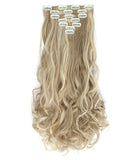 20" Curly Full Head Clip in Clip on Synthetic Hair Extensions 7 pcs 140g