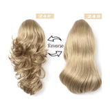 15" Dual Use Curly Styled Clip in Claw Ponytail Hair Extension Synthetic Hairpiece with a Jaw/claw Clip