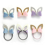 Baby Girls Shiny Ear & Bow Tie Hair Clips Barrettes for kids (6 Pieces)