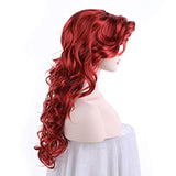HairWiz Women's Long Curly Red Synthetic Wavy Hair Mermaid Cosplay Wigs (Adult Size)