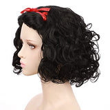 HairWiz Girl's Short Curly Black Synthetic Wavy Hair Princess Cosplay Wigs (Kid Size)