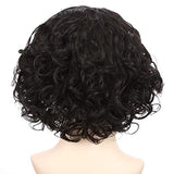 HairWiz Girl's Short Curly Black Synthetic Wavy Hair Princess Cosplay Wigs (Kid Size)