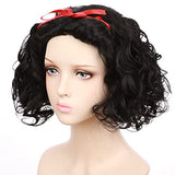HairWiz Girl's Short Curly Black Synthetic Wavy Hair Princess Cosplay Wigs (Kid Size)
