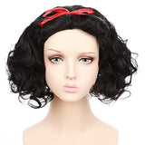 HairWiz Girl's Short Curly Black Synthetic Wavy Hair Princess Cosplay Wigs (Kid Size)