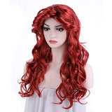 HairWiz Women's Long Curly Red Synthetic Wavy Hair Mermaid Cosplay Wigs (Adult Size)
