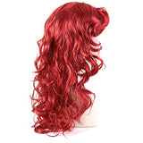 HairWiz Girl's Long Curly Red Synthetic Wavy Hair Mermaid Cosplay Wigs (Kid Size)