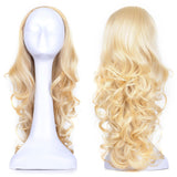23" Curly 3/4 Ladies Half Wig Kanekalon Hair Synthetic Wigs with Comb on a Mesh Head Cap