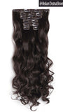 20" Curly Full Head Clip in Clip on Synthetic Hair Extensions 7 pcs 140g