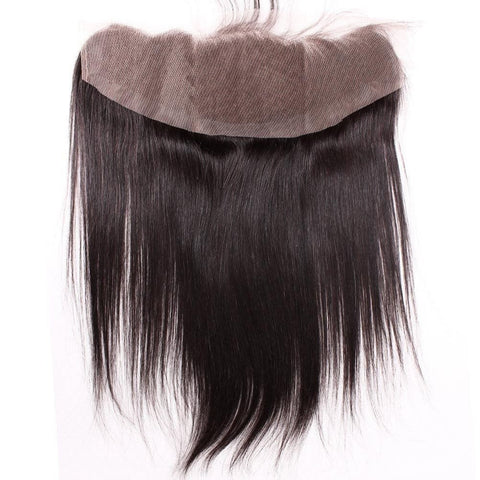 Virgin Brazilian Afro Human Hair Bleached Knots Straight Lace Frontal 13x4 Ear to Ear Natural Color - OneDor
