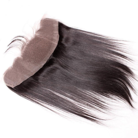 Virgin Brazilian Afro Human Hair Bleached Knots Straight Lace Frontal 13x4 Ear to Ear Natural Color - OneDor