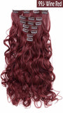 20" Curly Full Head Clip in Clip on Synthetic Hair Extensions 7 pcs 140g