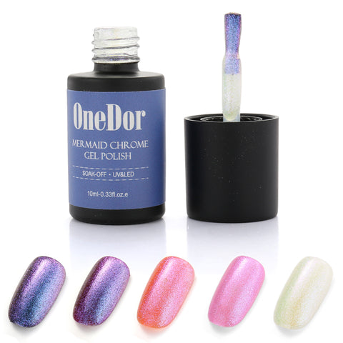 Mermaid Chrome Gel Polish - UV Led Cured Required Soak Off Nail Polish