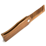 Sandalwood Fine Tooth Folding Brush Comb for Men Hair, Beard, and Mustache Styling, Pocket sized for Easy Carry
