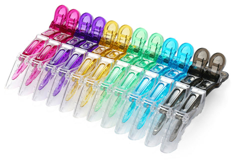 Onedor Transparent Professional Hair Stylist Hair Clips. Salon Alligator Croc Hair Clips for DIY Sectioning, Haircuts, and Styling - OneDor