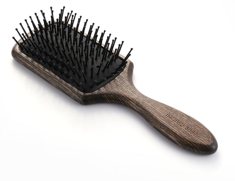 Ball tipped Air Volum Wood Hair Brush with Flexible Cushion Base