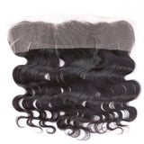 Virgin Brazilian Afro Human Hair Bleached Knots Body Wave Lace Frontal 13x4 Ear to Ear Natural Color