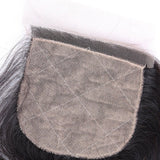 Virgin Brazilian Afro Human Hair Bleached Knots Straight Free Part Silk Base Lace Closure Natural Black 4" x 4"