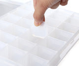 Clear Transparent Bead Accessory Storage Organizer with 24 Plastic Divider