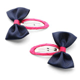 Tartan Pattern & Shiny Grosgrain Hair Barrettes Bow Ribbon Clip sets for Babies, Toddlers, Young Girls, and Children