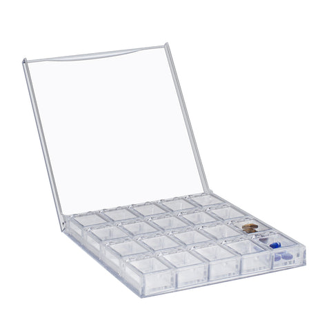 Clear Transparent Bead Accessory Storage Organizer with 20 Small Plastic Boxes Container - OneDor