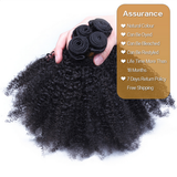 Unprocessed Virgin Mongolian Afro Kinky Curly Human Hair Weave Extensions for Black Women Natural Black 100g/Bundle