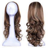 23" Curly 3/4 Ladies Half Wig Kanekalon Hair Synthetic Wigs with Comb on a Mesh Head Cap