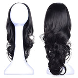 23" Curly 3/4 Ladies Half Wig Kanekalon Hair Synthetic Wigs with Comb on a Mesh Head Cap