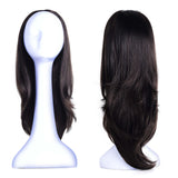 Ladies Curly 3/4 Half Wig Kanekalon Hair Synthetic Wigs with Comb on a Mesh Head Cap