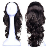 23" Curly 3/4 Ladies Half Wig Kanekalon Hair Synthetic Wigs with Comb on a Mesh Head Cap