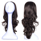 23" Curly 3/4 Ladies Half Wig Kanekalon Hair Synthetic Wigs with Comb on a Mesh Head Cap