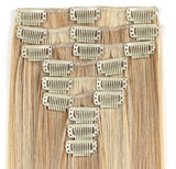 20" Straight Full Head 9 Hair-Pieces Kanekalon Futura Heat Resistance Clip in Hair Extension