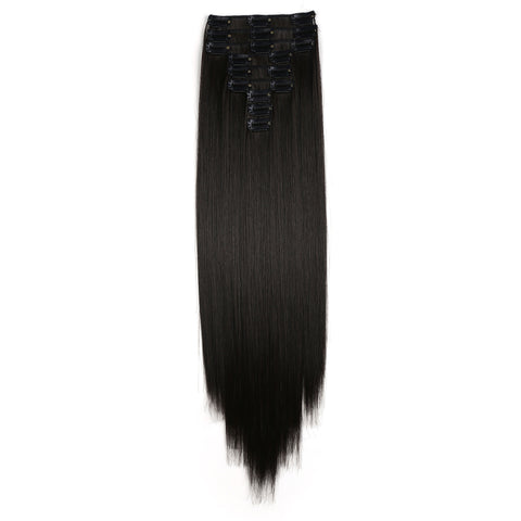 20" Straight Full Head 9 Hair-Pieces Kanekalon Futura Heat Resistance Clip in Hair Extension - OneDor