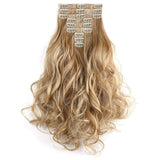 20" Curly Full Head 9 Hair-Pieces Kanekalon Futura Heat Resistance Clip in Hair Extension