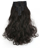 20" Curly Full Head 9 Hair-Pieces Kanekalon Futura Heat Resistance Clip in Hair Extension