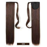 24" Straight Wrap Around Ponytail Extension for Women - Synthetic Hair