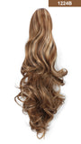 20" Curly Synthetic Clip In Claw Drawstring Ponytail Hair Extension Synthetic Hairpiece with a jaw/claw clip