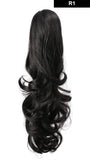 20" Curly Synthetic Clip In Claw Drawstring Ponytail Hair Extension Synthetic Hairpiece with a jaw/claw clip