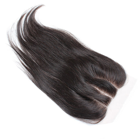 Virgin Brazilian Afro Human Hair Bleached Knots Lace Closure Natural Black 4" x 4" - OneDor