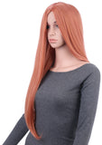 29 Inches Blorange Natural Straight Long Synthetic Hair Wig with Wig Cap