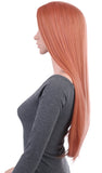 29 Inches Blorange Natural Straight Long Synthetic Hair Wig with Wig Cap