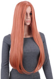 29 Inches Blorange Natural Straight Long Synthetic Hair Wig with Wig Cap