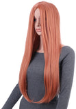 29 Inches Blorange Natural Straight Long Synthetic Hair Wig with Wig Cap
