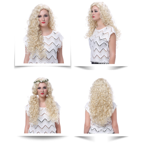 Fashion Long Hair Natural Curly Wavy Full Head Wigs Cosplay Costume Party Hairpiece - OneDor